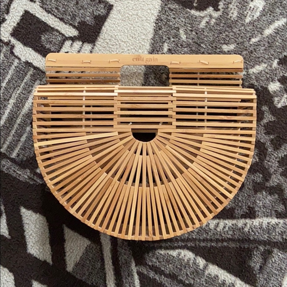 NWOT Large Cult Gaia Wooden Purse